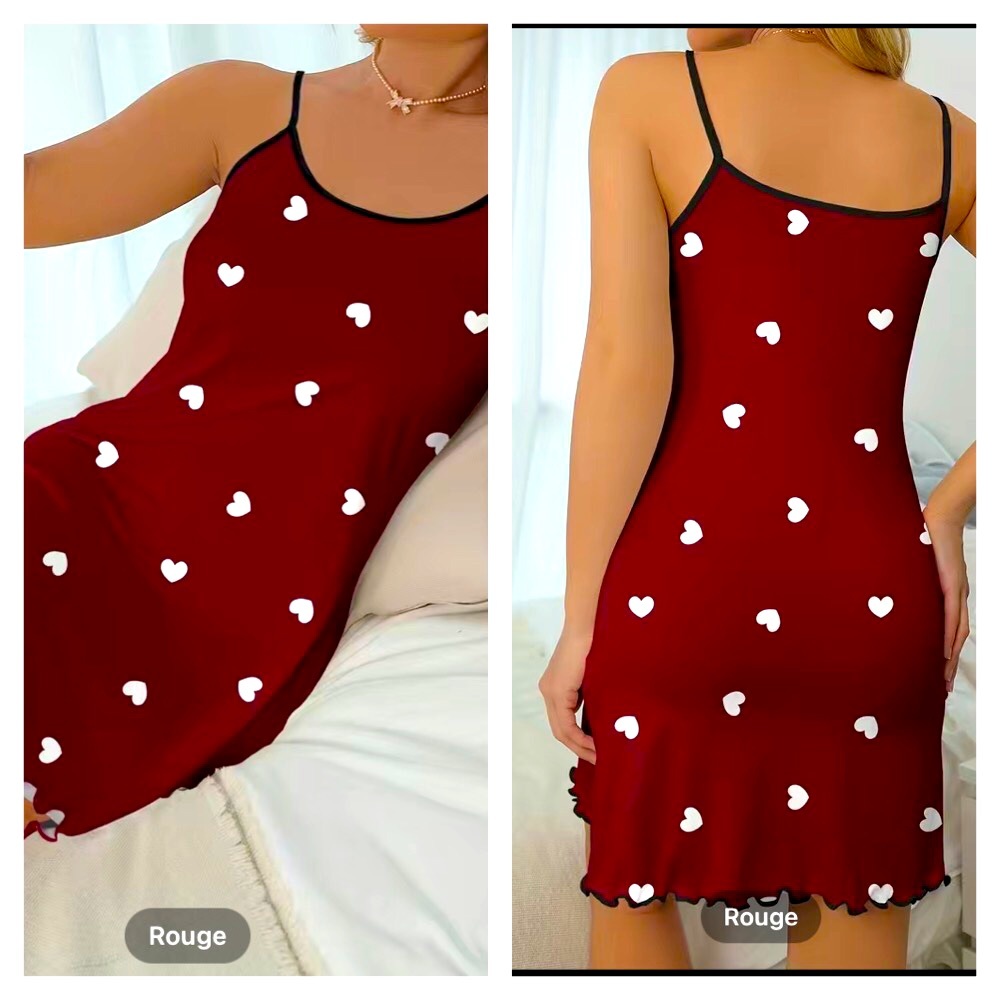 🛑 Soft & Casual Pajama Heart Dresses,